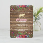 Floral Noite Pony Rustic Kaart (Staand voorkant)