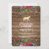 Floral Noite Pony Rustic Kaart (Voorkant)