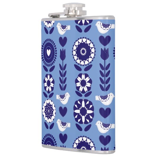 Floral Nordic Scandinavian Folk Art Pattern Heupfles (Links)