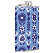 Floral Nordic Scandinavian Folk Art Pattern Heupfles (Rechts)