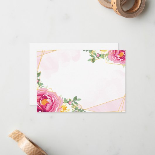 Floral Note Card Notitiekaartje (Voorkant / Achterkant in situ)