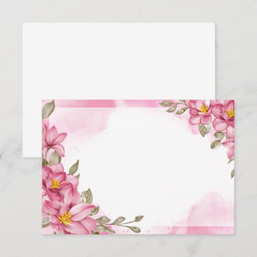 Floral Note Card Notitiekaartje (Voorkant / Achterkant)