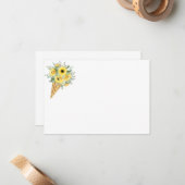 Floral Note Card Notitiekaartje (Voorkant / Achterkant in situ)