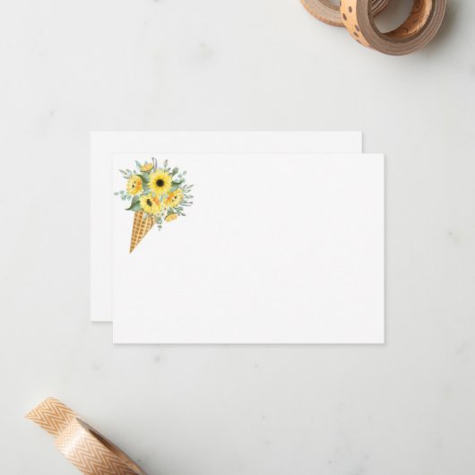 Floral Note Card Notitiekaartje (Voorkant / Achterkant in situ)