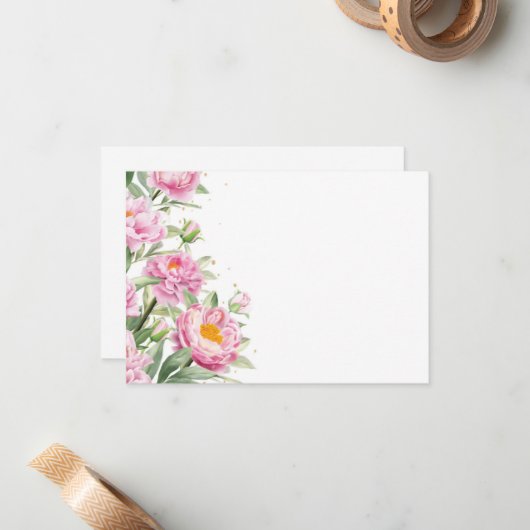 Floral Note Card Notitiekaartje (Voorkant / Achterkant in situ)