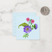  Floral Note-kaart Notitiekaartje (Voorkant / Achterkant in situ)