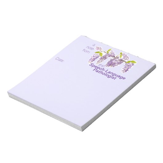 Floral Note Pad van de patholoog van Speech-Langua Notitieblok (Linkerzijde)