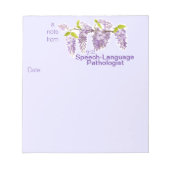Floral Note Pad van de patholoog van Speech-Langua Notitieblok (Voorkant)