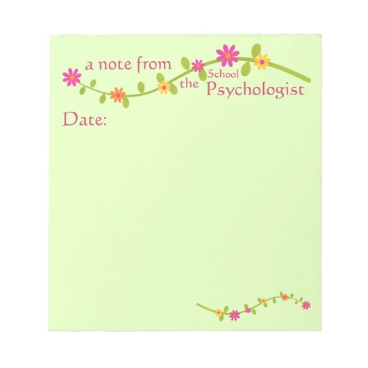 Floral Note van schoolpsycholoog Notitieblok (Voorkant)