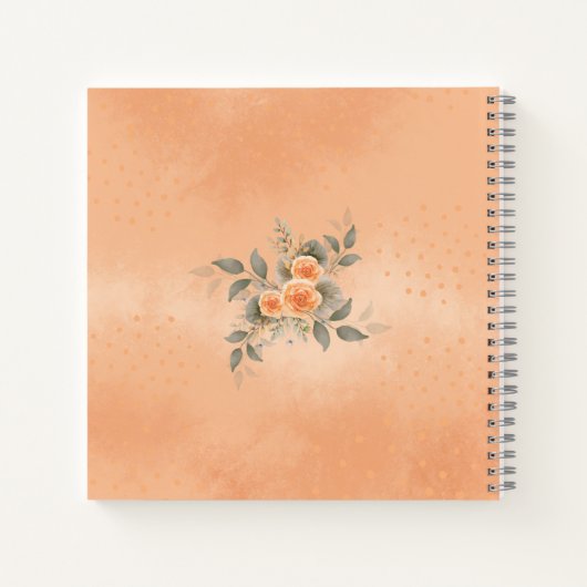 Floral Notebook in Shades of Peach and Sage Notitieboek (Achterkant)
