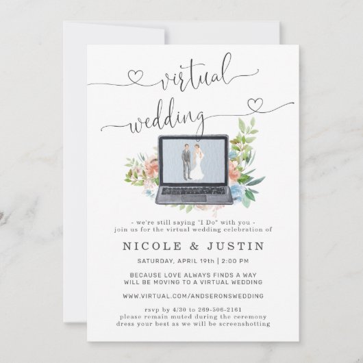 Floral notebook | Uitnodiging tot virtueel huwelij (Voorkant)