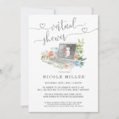 Floral notebook | Uitnodiging virtueel Baby shower (Voorkant)