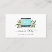 Floral notebook | Virtual Assistant Visitekaartje (Voorkant)