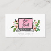 Floral notebook | Virtual Assistant Visitekaartje (Voorkant)