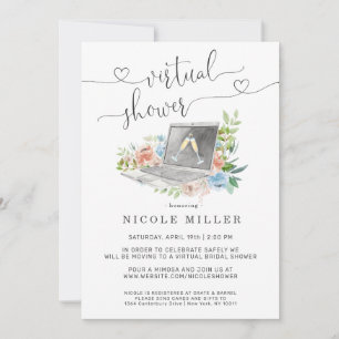 Floral notebook   Virtual Bridal Shower-uitnodigin