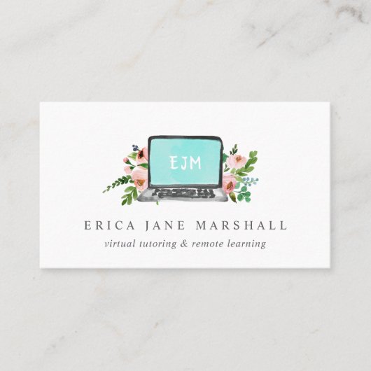 Floral notebook | Virtuele testbak | Extern leren Visitekaartje (Voorkant)