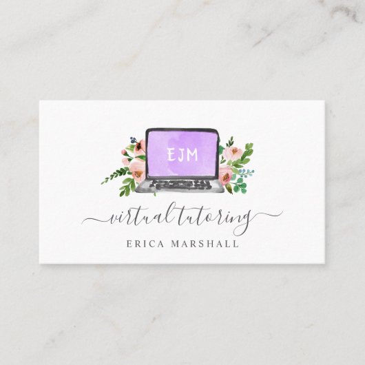 Floral notebook | Virtuele testbak | Extern leren Visitekaartje (Voorkant)