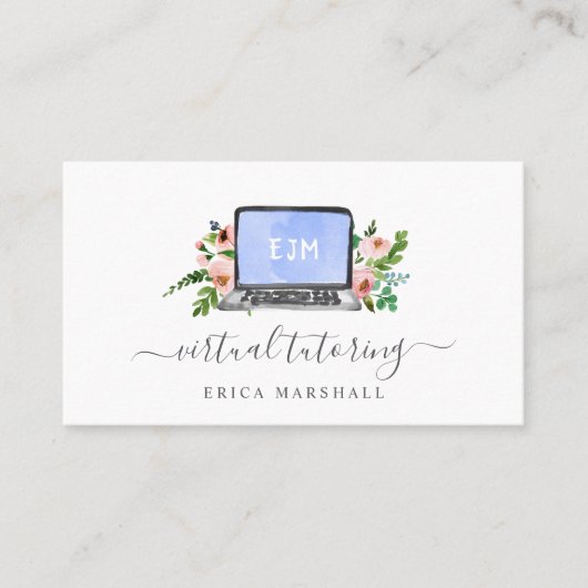 Floral notebook | Virtuele testbak | Extern leren Visitekaartje (Voorkant)