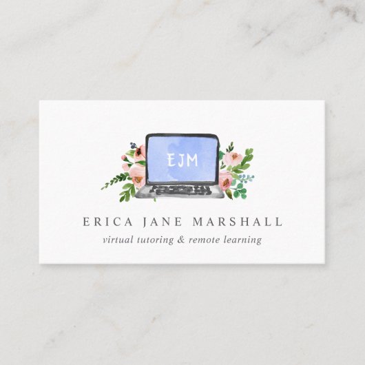 Floral notebook | Virtuele testbak | Extern leren Visitekaartje (Voorkant)
