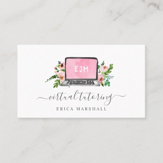 Floral notebook | Virtuele testbak | Extern leren Visitekaartje (Voorkant)