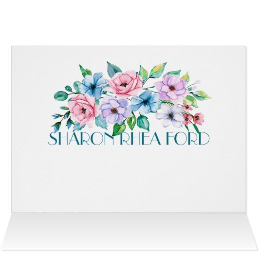  Floral Notecard (Binnen Horizontaal (Boven))