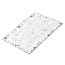 Floral Notitieblok, gelaagd, Paars/blauw