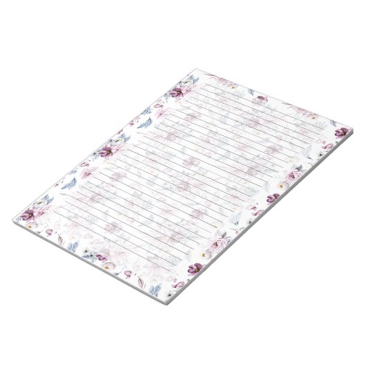 Floral Notitieblok, gelaagd, Paars/blauw Notitieblok (Schuin)