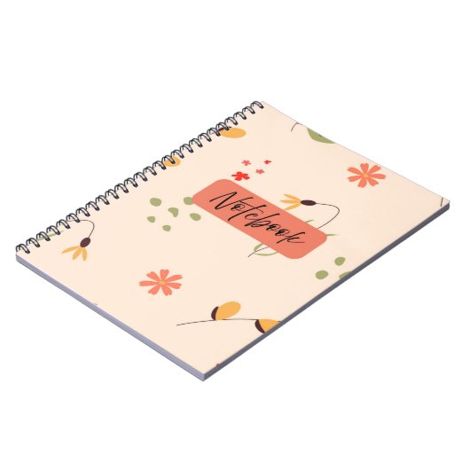 Floral Notitieboek - Aardse kleur ontwerp (Linkerzijde)