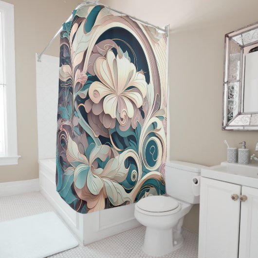 Floral Nouveau Douchegordijn (In situ)