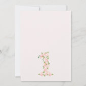 Floral Number Bunny Rabbit 1st Birthday Invitation Kaart (Achterkant)