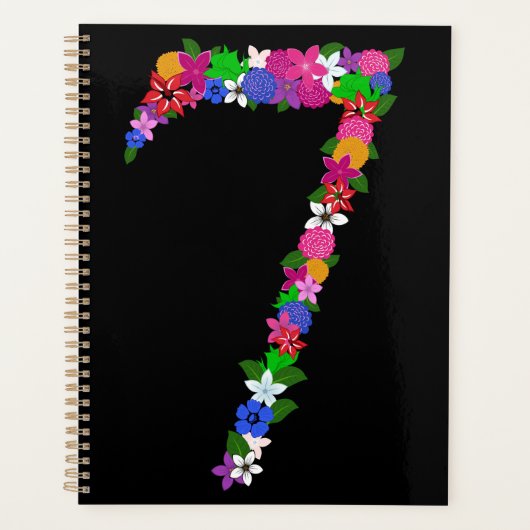 Floral Number Seven Botanical Flower Design Planner (Voorkant)