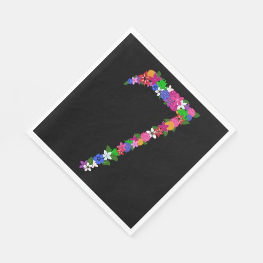 Floral Number Seven Botanical Flower Design Servet (Hoek)