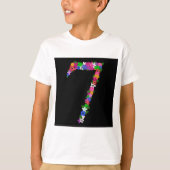 Floral Number Seven Botanical Flower Design T-shirt (Voorkant)