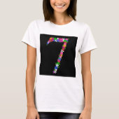 Floral Number Seven Botanical Flower Design T-shirt (Voorkant)