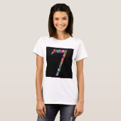 Floral Number Seven Botanical Flower Design T-shirt (Voorkant volledig)