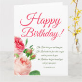 Floral Numbers 6:24-26 Birthday Kaart (Gele Bloem)