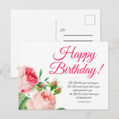 Floral Numbers 6:24-26 Briefkaart op zaterdag (Voorkant / Achterkant)