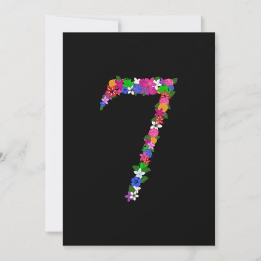 Floral nummer zeven uitnodigingen (Voorkant)