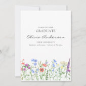 Floral Nurse Afstuderen Kaart (Voorkant)