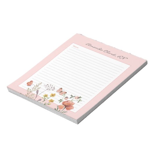 Floral Nurse Notes Notitieblok (Linkerzijde)