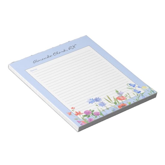 Floral Nurse Notes Notitieblok (Schuin)