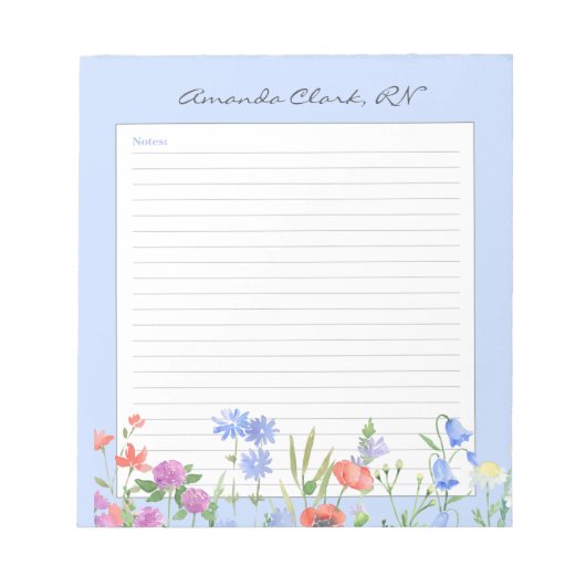 Floral Nurse Notes Notitieblok (Voorkant)