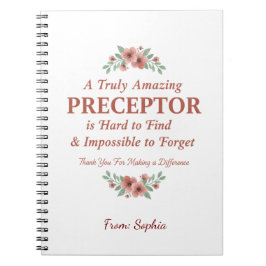 Floral Nurse Preceptor Thank You Mentor Gift Notitieboek