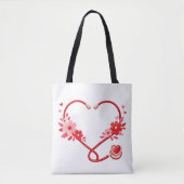 Floral Nurse Stethoscope Tote Bag (Voorkant)