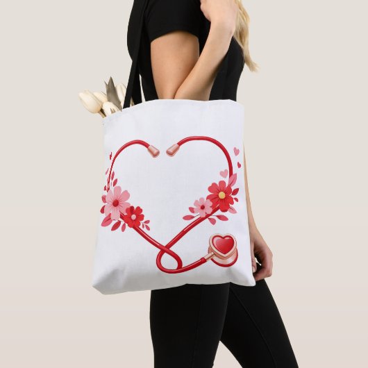 Floral Nurse Stethoscope Tote Bag (Dichtbij)