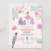 Floral Nutcracker Land van Sweets Girl Birthday Kaart (Voorkant)