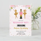 Floral nutcracker verjaardagsuitnodiging kaart (Staand voorkant)