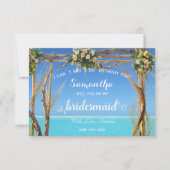 Floral Ocean Summer Beach Wedding Arch Bruidsmeisj Kaart (Voorkant)