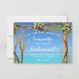 Floral Ocean Summer Beach Wedding Arch Bruidsmeisj Kaart