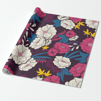 Floral oerwoud met een  patroon van slangen, tropi cadeaupapier